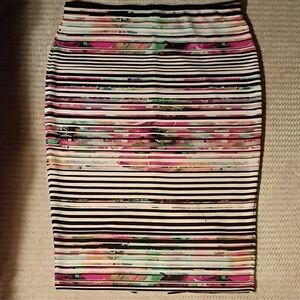 💰4/$15 DEAL! Bisou Bisou Striped Multicolor Pencil Skirt